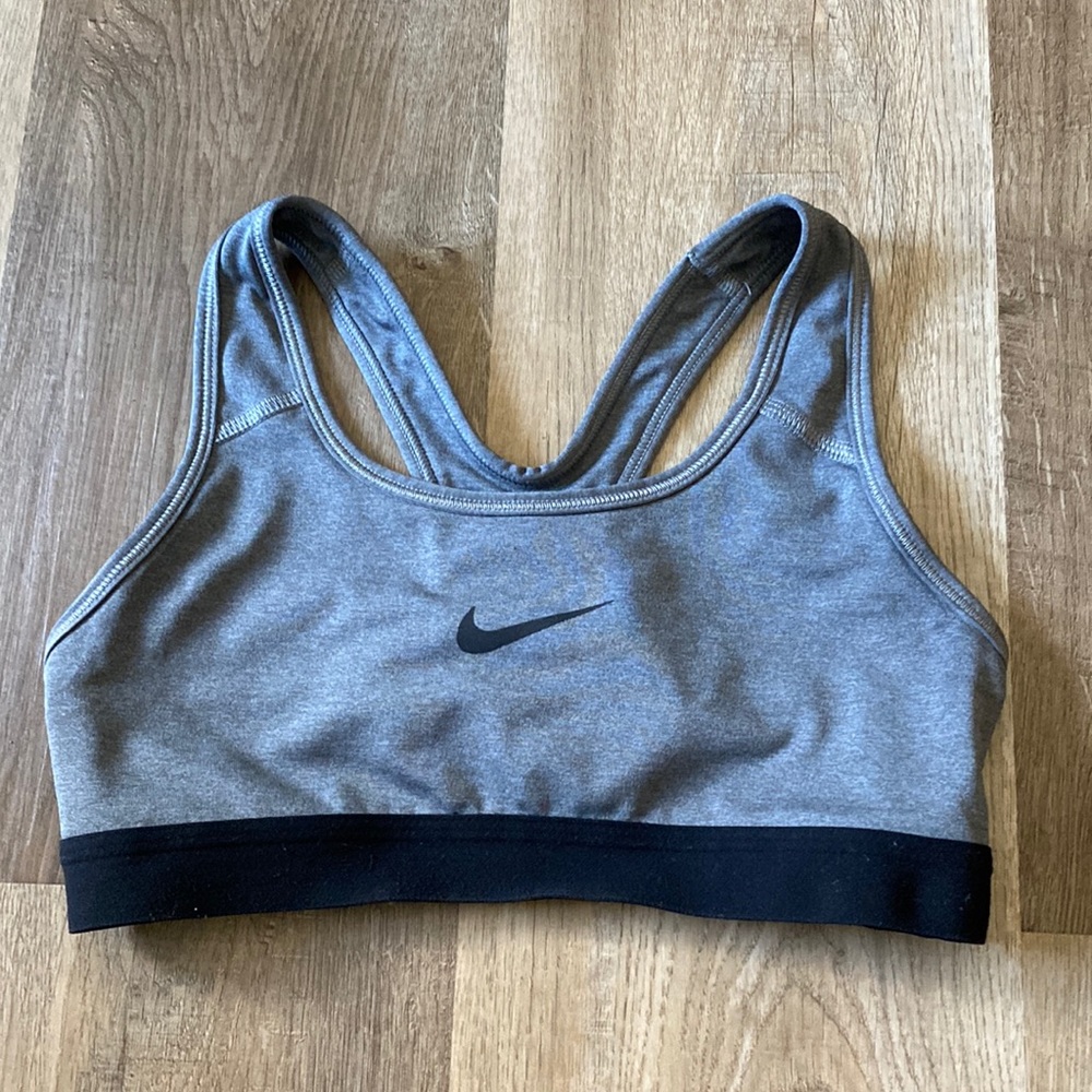 Gray nike sports bra